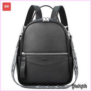 Small PU Leather Convertible Backpack Purse, 3-Way Carry, Travel Shoulder Bag